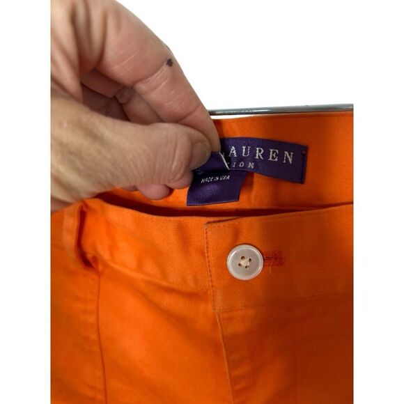 Ralph Lauren Collection Purple Label Cotton Orange sateen cargo pants Size 8 - Picture 5 of 16